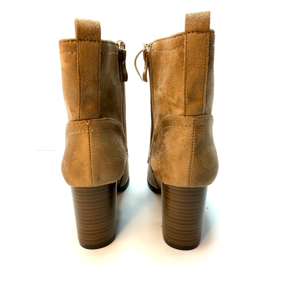 Journee Collection Womens Baylor Lace Up Stacked Heel Booties Taupe Size 8.5 NWT - Picture 5 of 6